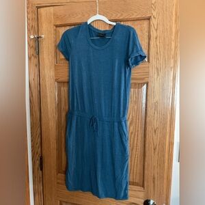 32 degrees Cool Casual Blue Drawstring T-Shirt Dress Small Rayon